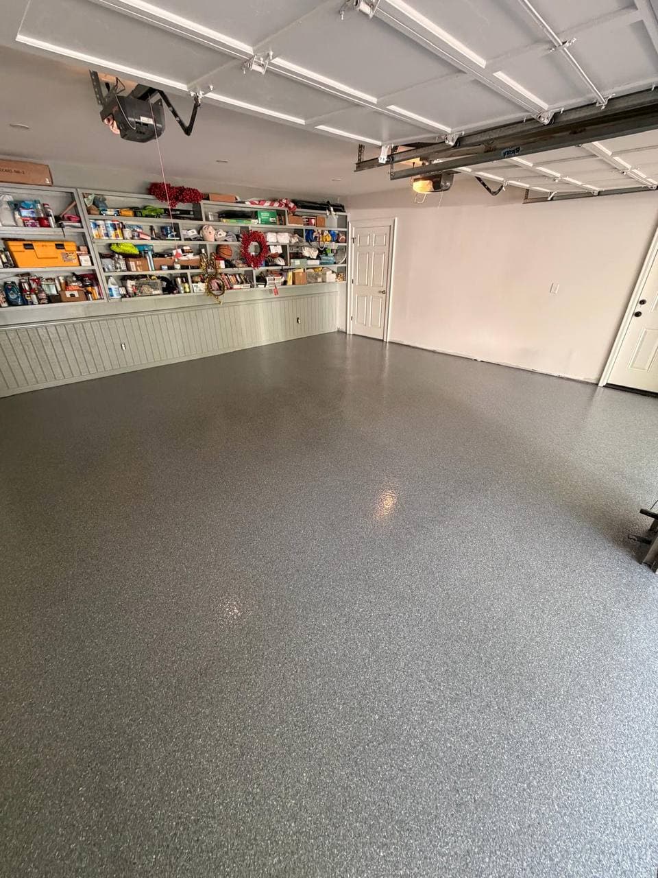 Epoxy flake floor detail — close-up texture